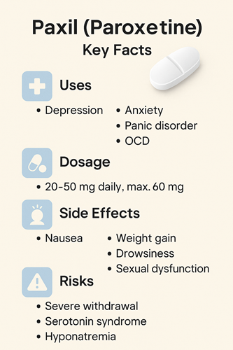 Paxil key withdrawal facts.